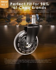 Office Chair Wheels – Replacement Rubber Wheels – Universal Fit 3 Inch Casters,