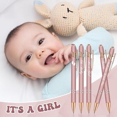 50 Pcs Baby Shower Pens with Stylus Tip Metal 50 Count (Pack of 1), Rose Gold