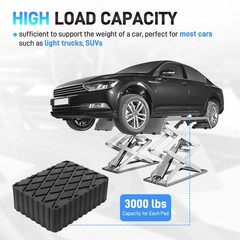 Jurplix Auto Lift Pads 4Pcs Anti-Skid Solid Rubber Spacer Block 6-3/8 X 4-3/4 X