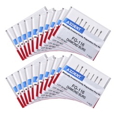 10 Packs AZDENT Dental Diamond Grit Bur Kit FG (Friction Grip) Fit High Speed