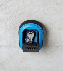 Blue Frosted ABS Plastic Indoor and Outdoor Wall Mounted Key Storage Key Box
