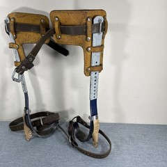 Klein Tools 8210 Left & Right Tree Pole Climbing Spikes Gaffs Adjustable Leather
