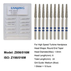 Dental Zirconia Cutting Diamond Burs FG Round End Taper Round Ball Football Z856