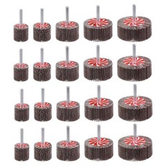 20 Pcs 5 Sizes 60/80/120/240 Grits Abrasive Flap Wheel Sander, 1/4 Inch Shank…