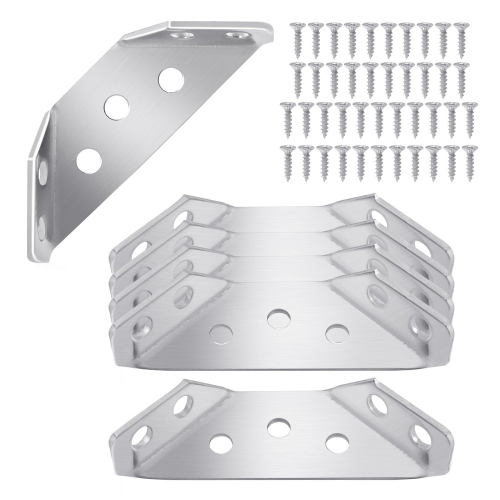 Quacc 6 PCS Stainless Steel Furniture Corner Connectors, Corner Braces with S…