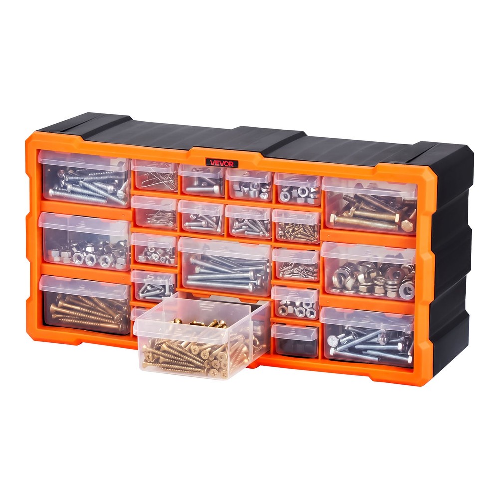 VEVOR 22-Drawer Storage Organizer Plastic Drawer Parts Storage Cabinet Stackable