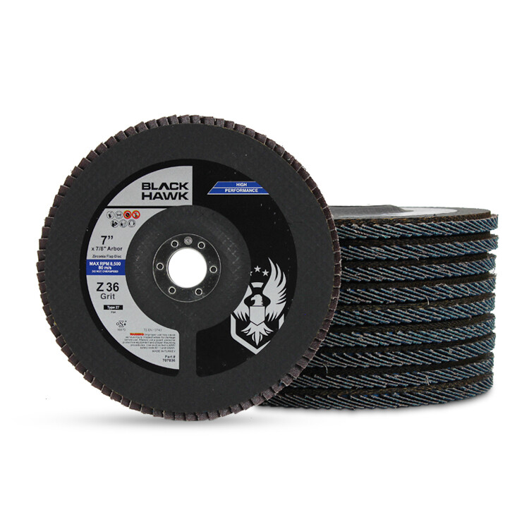 10 Pack – 7″ x 7/8″ 80 Grit Zirconia Flap Discs Sanding and Grinding Wheels T27