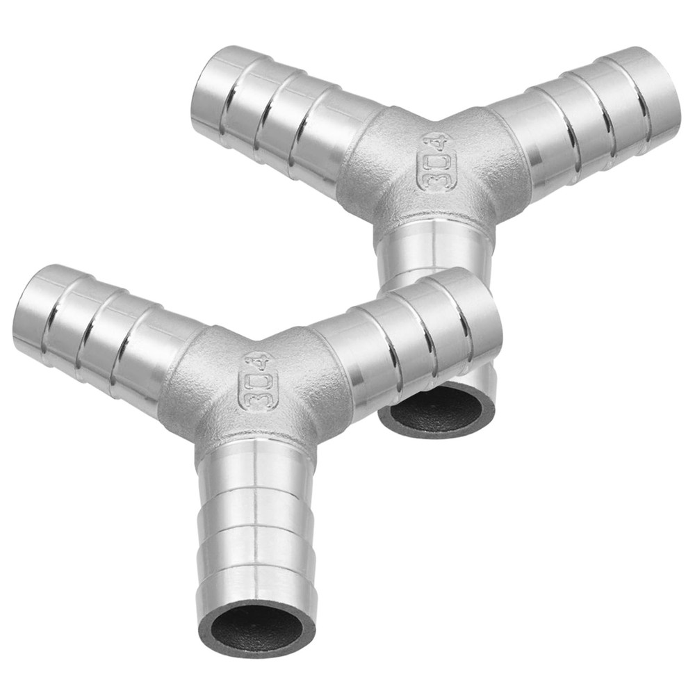 Metalwork 304 Stainless Steel Hose Barb Fitting Y Tee 3/8″ Barbed x 3/8″ Barb…