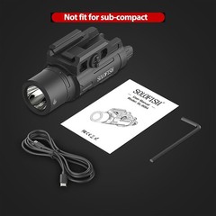 1500lm Slidable Pistol Light and Green Beam Combo with Strobe/Momentary, Rechar