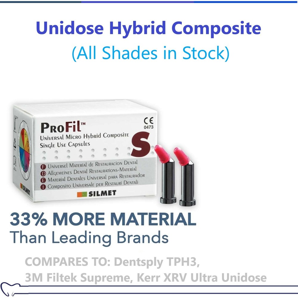 Dental Silmet ProFil Micro Hybrid Composite Restorative All Shades – 20 Compules