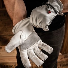 12 Pairs Bulk White Cowhide Leather Work Gloves Safety Driver PPE