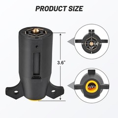 7 Way Round 7 Pin Trailer Plug Male End Splice-in Replacement Trailer Side