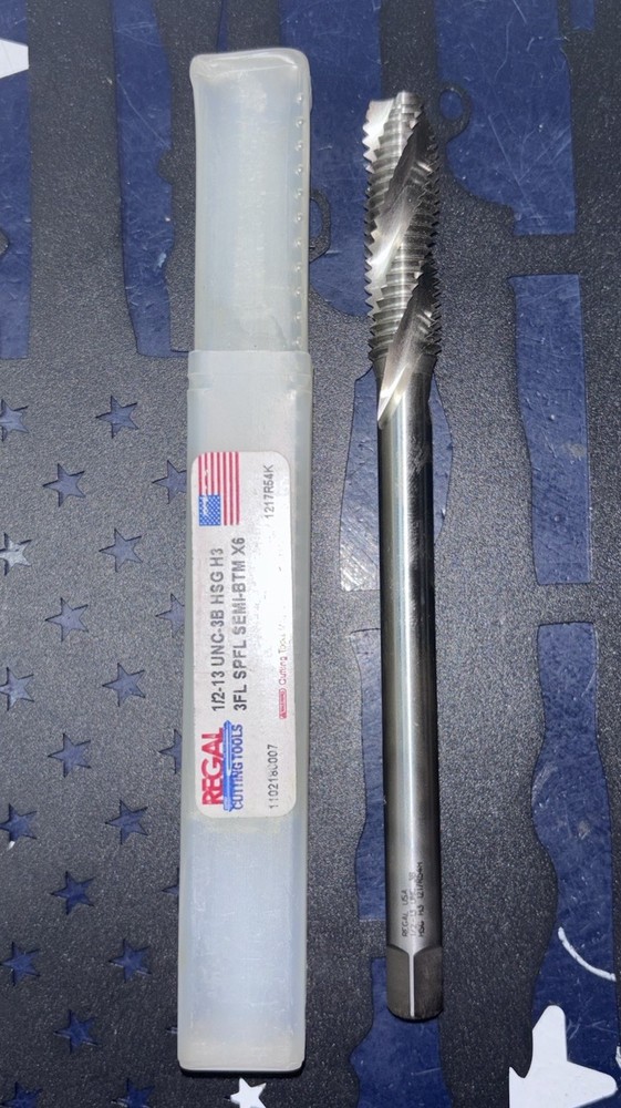REGAL 1/2-13 UNC-3B Spiral Semi-Bottoming 6” OAL Extension Tap HSG H3 3FL SPFL