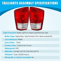 Right Rear Tail Lamp Assembly Fit 2016 2017 2018-2021 Toyota Tacoma Tail Light