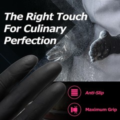 MAMISON Black Nitrile Disposable Gloves, Medium(Pack of 100),