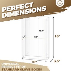 Triple Glove Box Holder Dispenser – Wall Mount or Countertop Load Open Top Clear