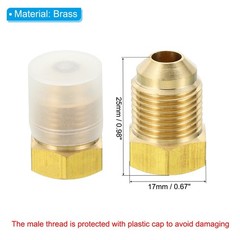 1/4 Inch Female Flare x 3/8 Inch Male Flare Connector SAE 45 Degree Flare