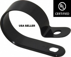 1000 PCS PACK 5/8″ Inch R-Type CABLE CLAMPS NYLON BLACK HOSE WIRE ELECTRICAL UV