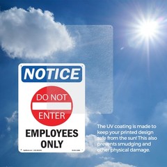 Employees Only OSHA Notice Sign Metal, Plastic, Or Decal – 5 or 10 Pack