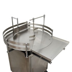 Round Bottles Accumulation Table 31.5in Bottle Turn Rotary Sorter w/Castors Move