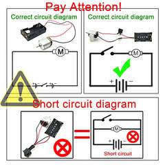 6 Set Small DC Motor Mini Electric Hobby Motors 1.5V-3V 24000RPM with 2X1.5V AA