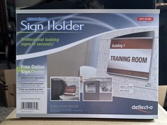 Deflecto Anti-Glare Sign Holder Side Load, Clear. Tabletop Or Wall Mount. NEW