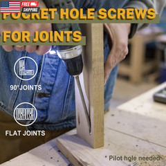 Pocket Hole Screws 1-1/4 Inch, 600 PCS Interior Pocket Screw #8 X 1-1/4″, Coarse