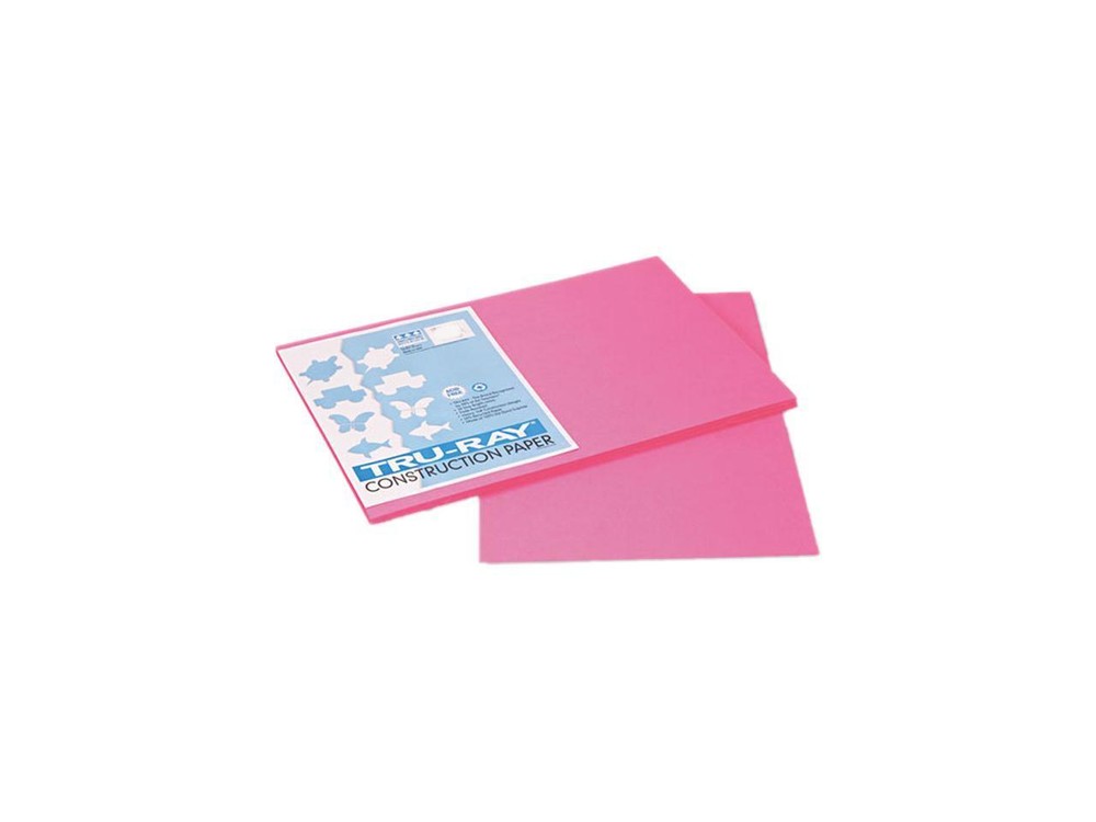 Pacon 103045 Tru-Ray Construction Paper, 76 lbs., 12 x 18, Shocking Pink, 50 She