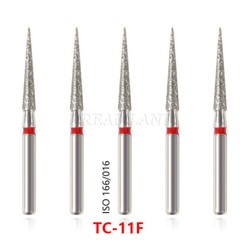 50 pcs Dental Diamond Bur High Speed Handpiece Red Fine Polishers Grit Drill 1.6