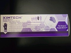 Kimtech 55083 Large Purple Nitrile Powder-Free Exam Gloves Box of 100 Gloves