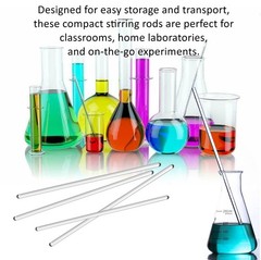 12 Pack Glass Stirring Rods 13.8″(350MM) For Science Education,Lab & Kitchen Use