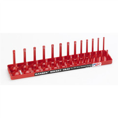 Hansen Global 3/8 Inch Standard 2 Row Regular/Deep Socket Holder Tray – Red 380