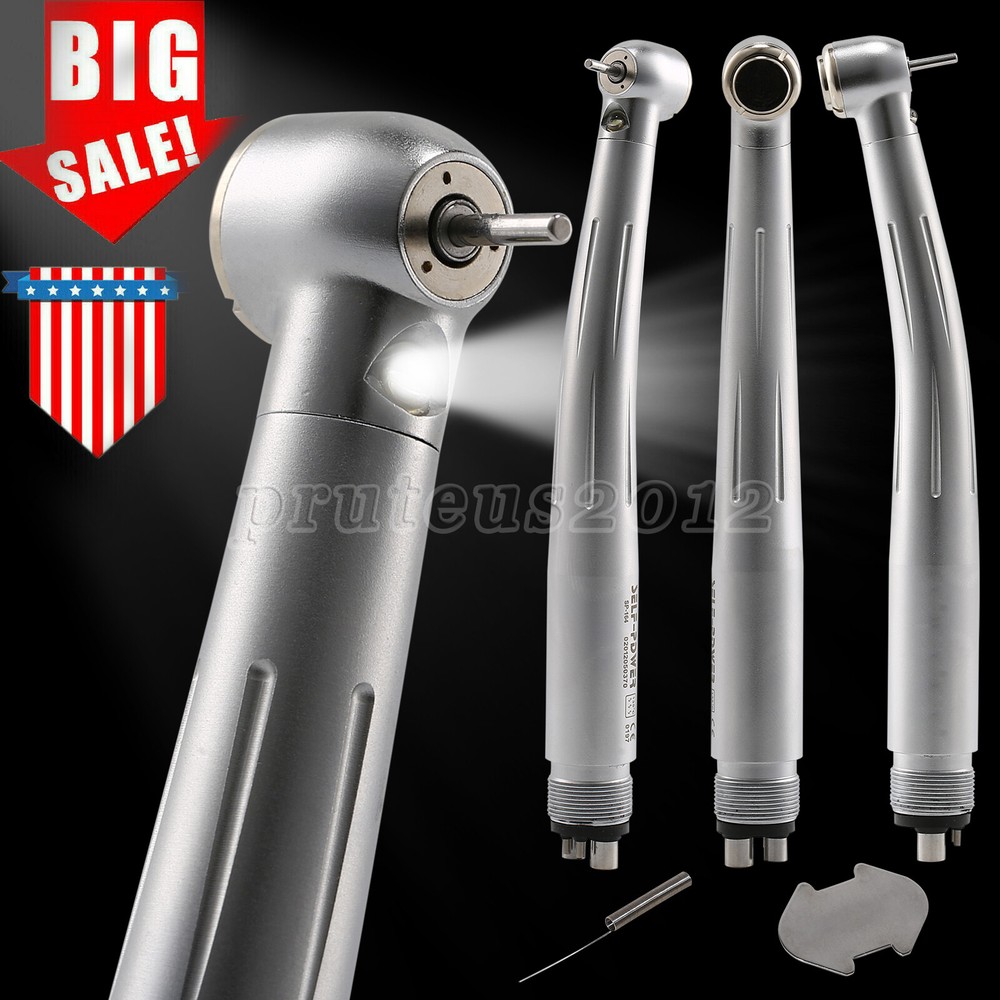 LED E-generator Fiber Optic /No-LED High Speed Handpiece 4Hole Turbine CE Dental