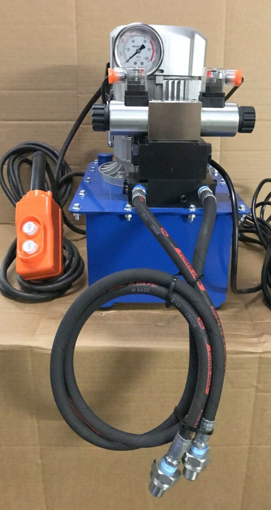 Electric Hydraulic Pump Double Acting Pump 5000 to 10000 PSI 8L Solenoid Valve