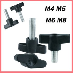 M4 M5 M6 M8 Clamping Thumb Screw T Bolts Black Butterfly Plastic Tee Wing Knob