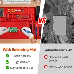 Large Silicone Soldering Mat BGA Gun Heat Resistant for Solder Station Magnetic