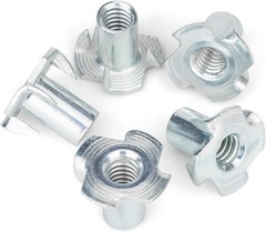 1/4″-20 T-Nuts (100 Pack), Zinc-Plated Steel Corrosion Resistant, 9/16″ Barre…