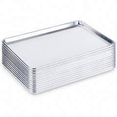 12 Pack Full Size Aluminum 18″x 26″ Bun Sheet Baking Pan Wire Rim Commercial CPS