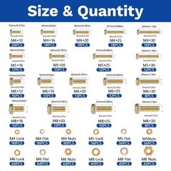 1020PCS Grade 8.8 Metric Bolt Assortment Kit M4 M5 M6 M8 Hex Bolts Nuts Washer