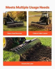 VEVOR 6 Pack Landscape Rock Rake Tines Replacement 1″ x 5/16″ Bolt-on Mount