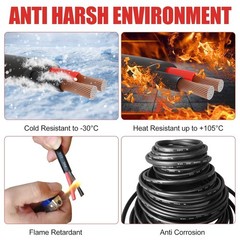 14 Gauge 2 Conductor Electrical Wire, 14 AWG 2.08mm Wire PVC Cord, 12V/24V DC…