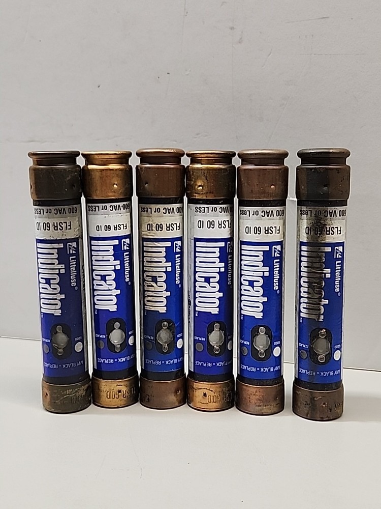 *Lot Of 6* FLSR60ID Littelfuse 60 amp 600v Indicator Fuses