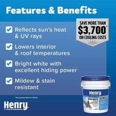 Elastomeric Reflective Roof Coating Dura Brite White 100% Acrylic 4.75 Gallons