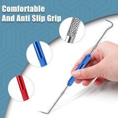 Litoexpe Double Pointed Scriber 4 Pcs, Metal Scribe Tool Hook 9.25 Inch Blue