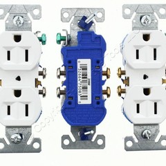 Eaton 270W White 15A Residential Duplex Outlet Receptacles NEMA 5-15R 125V 10pcs