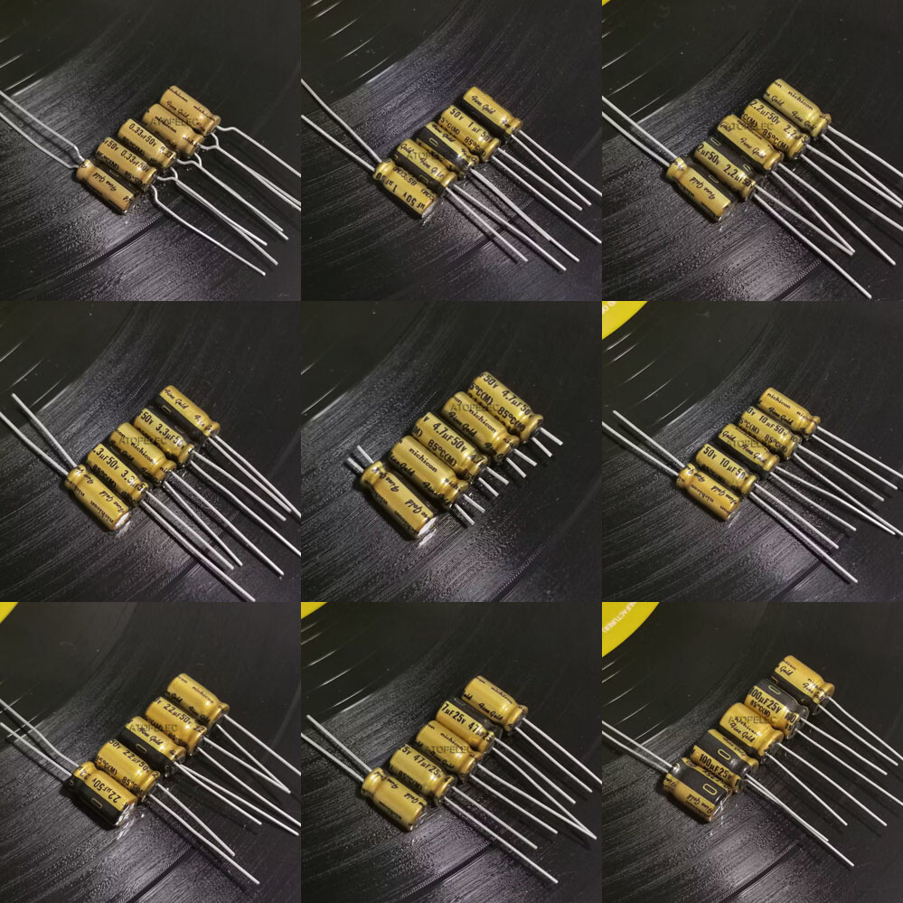 10pcs Nichicon FG Fine Gold Hi-Fi Audio Electrolytic Capacitor 0.33-100uF 25-50V