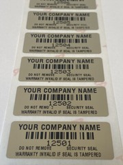 1000 CUSTOM PRINTED WARRANTY TAMPER EVIDENT VOID LABELS STICKERS SEALS BAR CODE