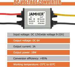 2Pack 12V to 6V DC Buck Converter Waterproof DC 12V to 6V 3A 18W Voltage Regulat