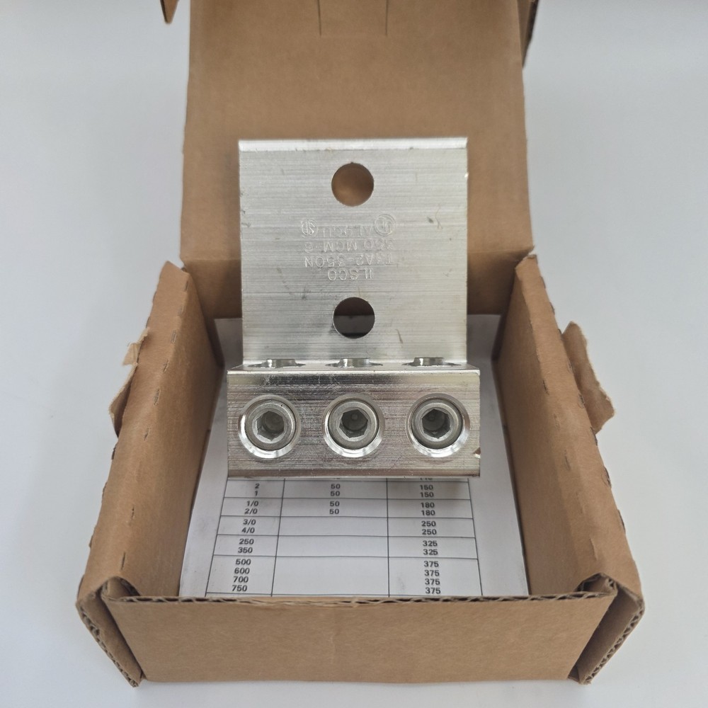 Ilsco T3A2-350N Electro Tin Plated Aluminum Alloy TA3 Dual Rated Mechanical Lug