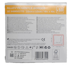 Allevyn Gentle Border Silicone Foam Dressing 10x10cm 66800270, Box IS damaged